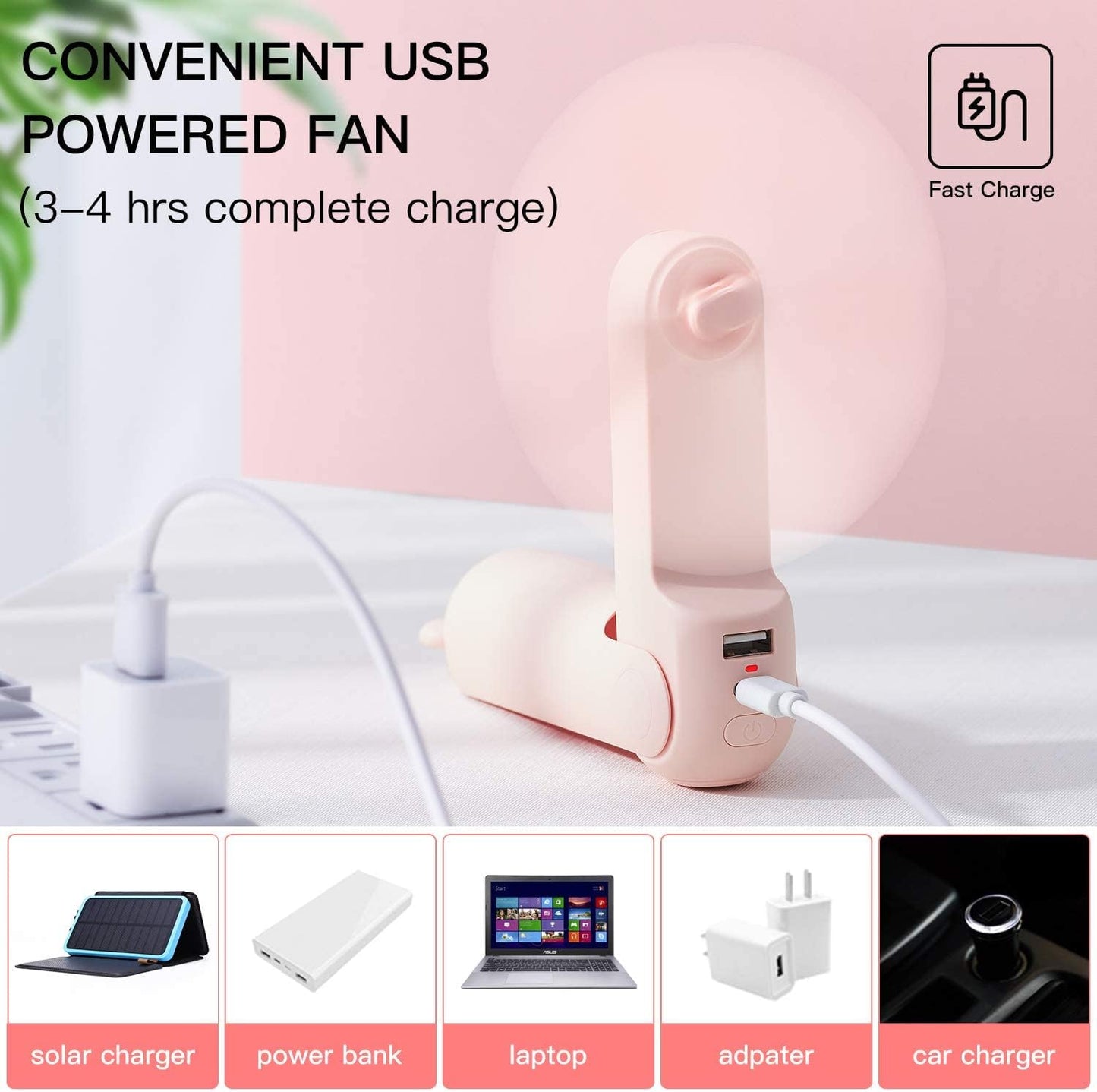 Portable Mini Fan with Power Bank
